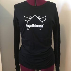 Black organic cotton long sleeved logo tee shirt